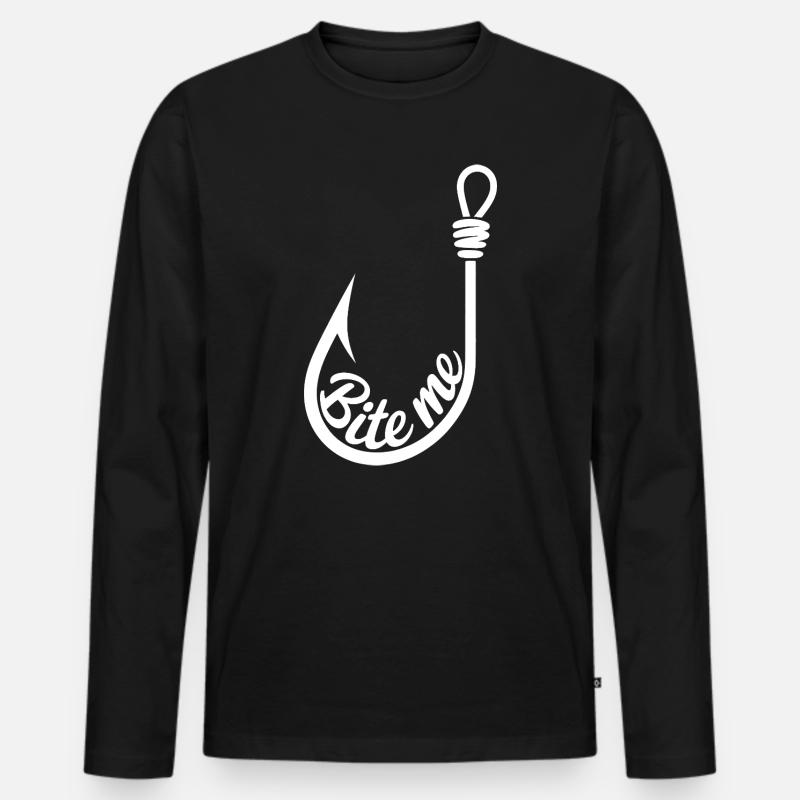 Bite Me Lure Haken-Design - Männer Premium Bio Langarmshirt - Schwarz