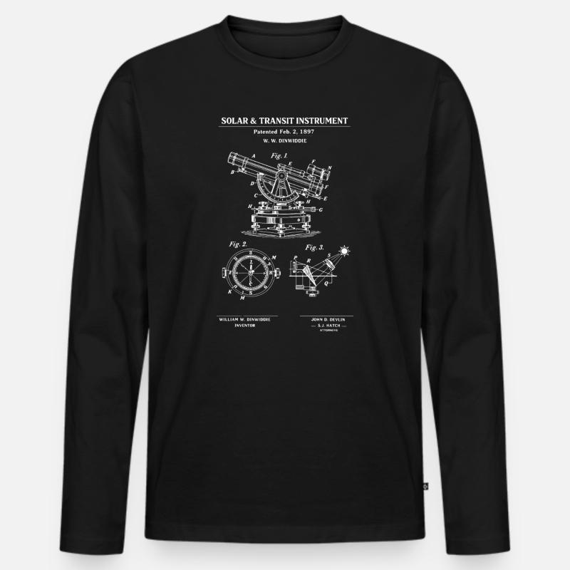 Solar Transit Instrument Bauplan - Männer Premium Bio Langarmshirt - Schwarz