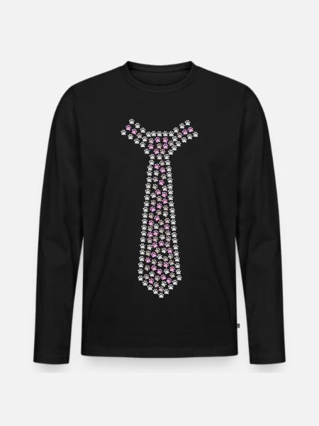 Tie made of cat's paws - Men's Premium Organic Long Sleeve Shirt - black