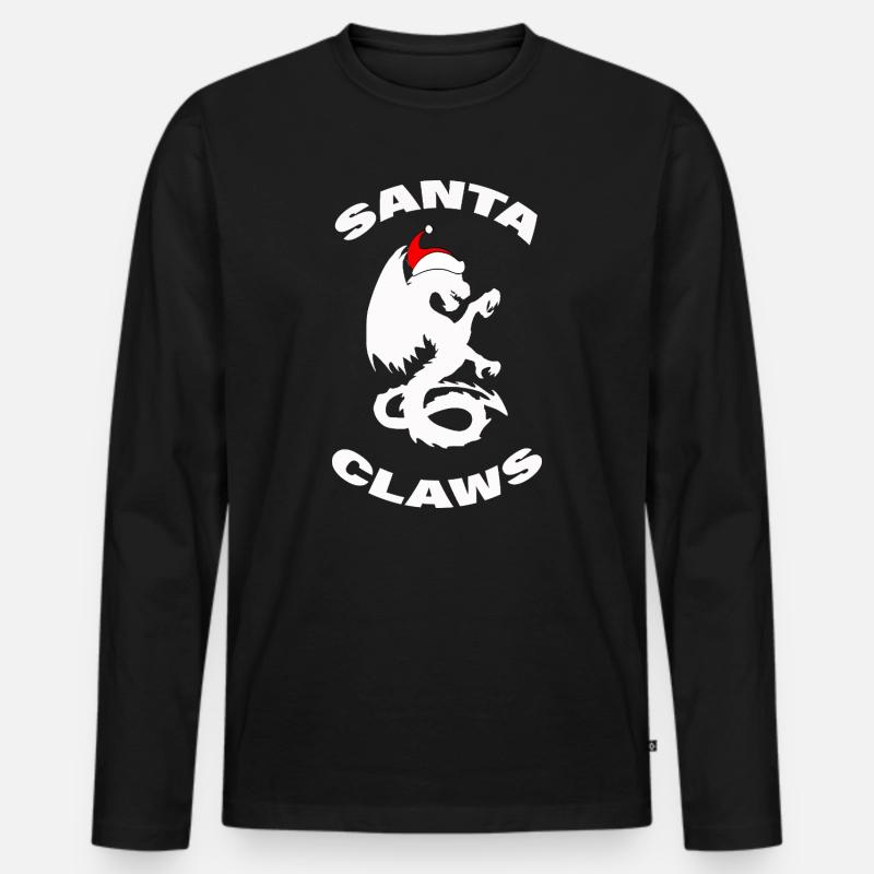 SANTA CLAWS - Männer Premium Bio Langarmshirt - Schwarz