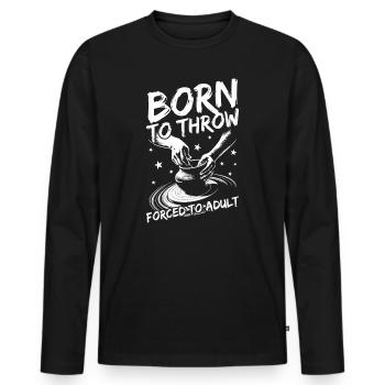Pottery Artists Born To Throw Pottery - Männer Premium Bio Langarmshirt - Schwarz - Vorne - Nico (187cm)
