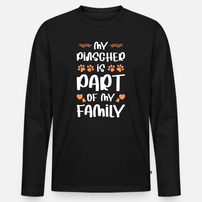 PINSCHER - Männer Premium Bio Langarmshirt - Schwarz
