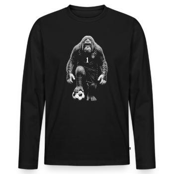  Orang Utan - Männer Premium Bio Langarmshirt - Schwarz - Vorne - Nico (187cm)
