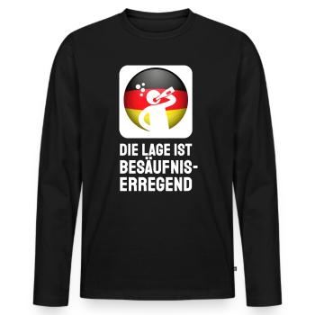 Die Lage ist Besäufniserregend Deutschland Flagge - Männer Premium Bio Langarmshirt - Schwarz - Vorne - Nico (187cm)