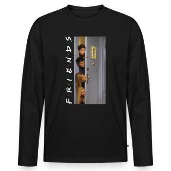 Friends Heads - Männer Premium Bio Langarmshirt - Schwarz - Vorne - Nico (187cm)
