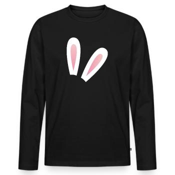Rabbit ears - Men's Premium Organic Long Sleeve Shirt - black - Front - Nico (187cm)