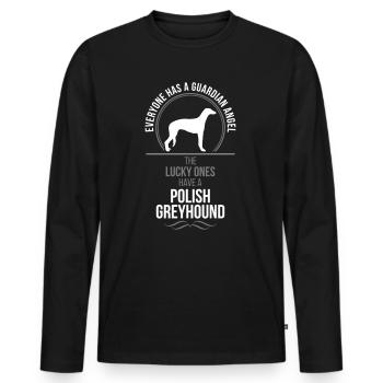 POLISH GREYHOUND Guardian Angel Wilsigns - Männer Premium Bio Langarmshirt - Schwarz - Vorne - Nico (187cm)