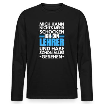 Enseignant non choquable - T-shirt manches longues Premium bio Homme - noir - Devant - Nico (187cm)