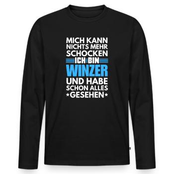 Nicht schockbarer Winzer - Männer Premium Bio Langarmshirt - Schwarz - Vorne - Nico (187cm)