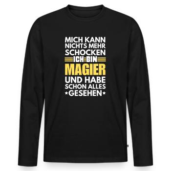 Mage non électrocutable - T-shirt manches longues Premium bio Homme - noir - Devant - Nico (187cm)