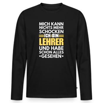 Enseignant non choquable - T-shirt manches longues Premium bio Homme - noir - Devant - Nico (187cm)