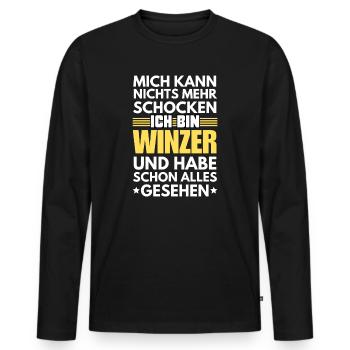 Nicht schockbarer Winzer - Männer Premium Bio Langarmshirt - Schwarz - Vorne - Nico (187cm)