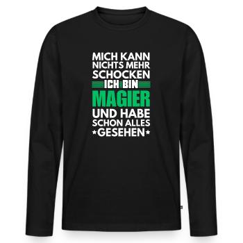 Mage non électrocutable - T-shirt manches longues Premium bio Homme - noir - Devant - Nico (187cm)