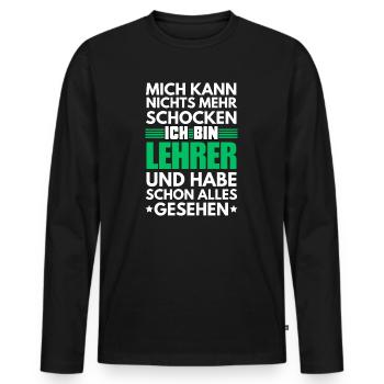 Enseignant non choquable - T-shirt manches longues Premium bio Homme - noir - Devant - Nico (187cm)