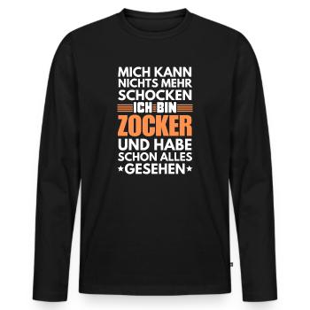 Non-shockable gambler - Men's Premium Organic Long Sleeve Shirt - black - Front - Nico (187cm)
