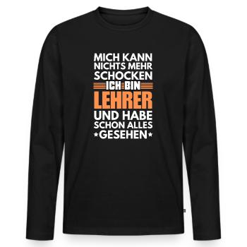 Enseignant non choquable - T-shirt manches longues Premium bio Homme - noir - Devant - Nico (187cm)