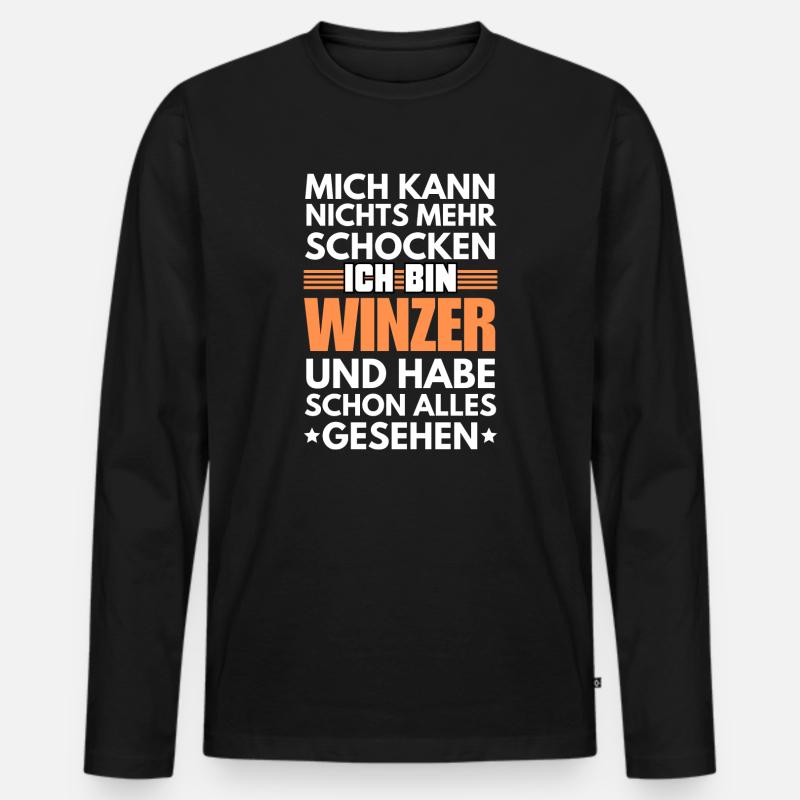 Nicht schockbarer Winzer - Männer Premium Bio Langarmshirt - Schwarz