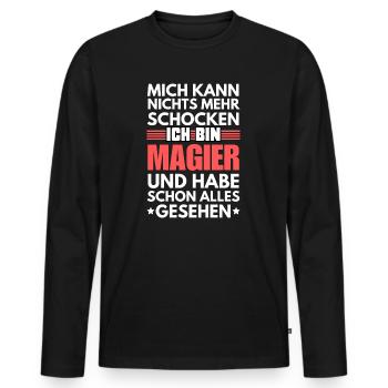 Mage non électrocutable - T-shirt manches longues Premium bio Homme - noir - Devant - Nico (187cm)