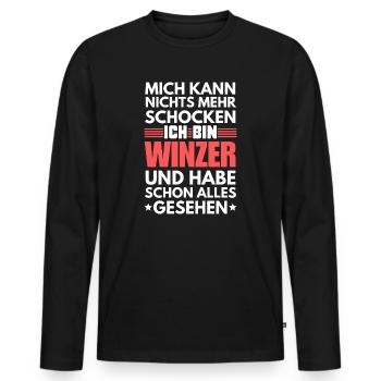 Non-shockable winemaker - Men's Premium Organic Long Sleeve Shirt - black - Front - Nico (187cm)