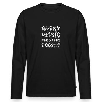 Angry Music For Happy People Metal Music Metalhead - Männer Premium Bio Langarmshirt - Schwarz - Vorne - Nico (187cm)