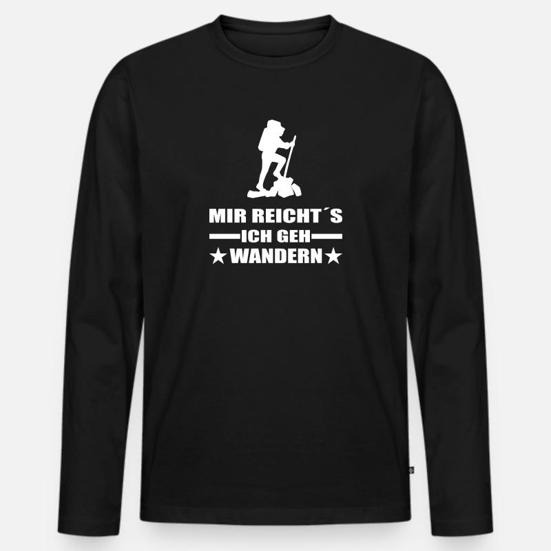 Wandern - Männer Premium Bio Langarmshirt - Schwarz