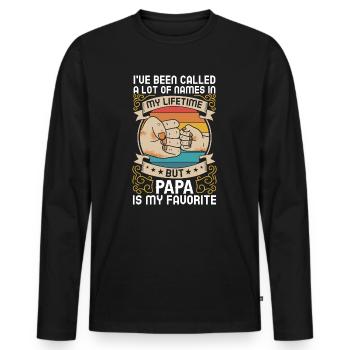 Papa Vater Sohn Geschenkidee Called A Lot Of Names - Männer Premium Bio Langarmshirt - Schwarz - Vorne - Nico (187cm)