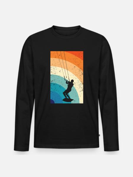 Kitesurfing - Männer Premium Bio Langarmshirt - Schwarz