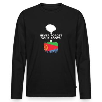 Eritrea Roots - Männer Premium Bio Langarmshirt - Schwarz - Vorne - Nico (187cm)
