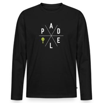 Padel Padel Player Padeltennis Padel Tennis - Men's Premium Organic Long Sleeve Shirt - black - Front - Nico (187cm)