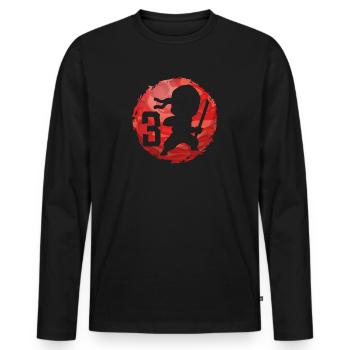Ninja 3ème anniversaire Garçon 3 ans Enfants - T-shirt manches longues Premium bio Homme - noir - Devant - Nico (187cm)