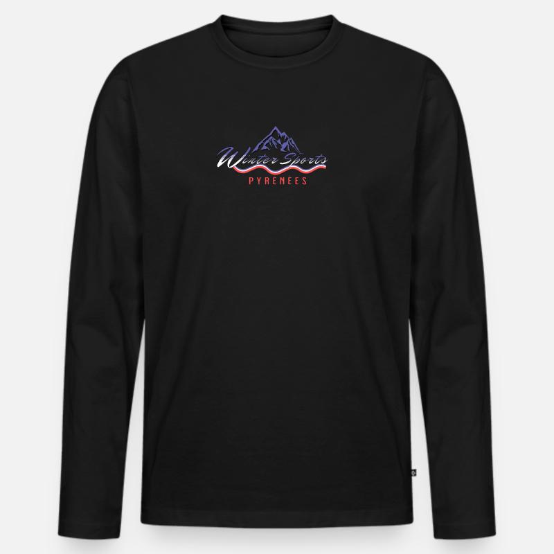 Große Pyrenäen Frankreich Wintersport - Männer Premium Bio Langarmshirt - Schwarz