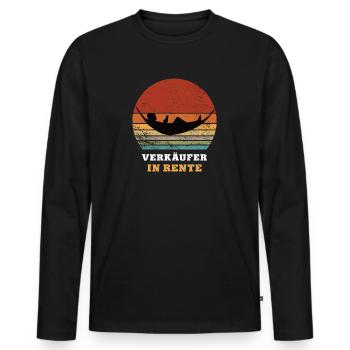 Verkäufer Rente Ruhestand Ruheständler Rentner - Männer Premium Bio Langarmshirt - Schwarz - Vorne - Nico (187cm)