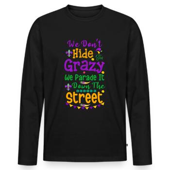 Mardi Gras Parade Costumes Fest Carnaval - T-shirt manches longues Premium bio Homme - noir - Devant - Nico (187cm)