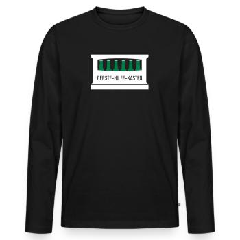 Gerste Hilfe Kasten - Männer Premium Bio Langarmshirt - Schwarz - Vorne - Nico (187cm)