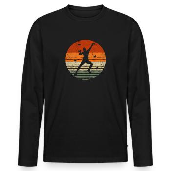 Bergsteiger Klettern Bouldern Boulder Kletterer - Männer Premium Bio Langarmshirt - Schwarz - Vorne - Nico (187cm)