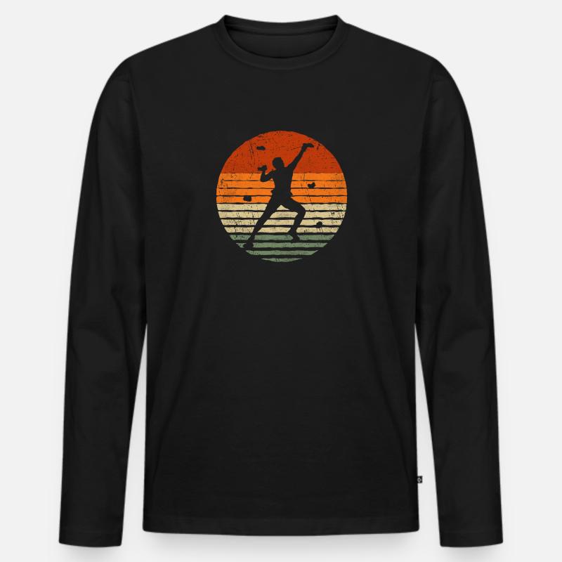 Bergsteiger Klettern Bouldern Boulder Kletterer - Männer Premium Bio Langarmshirt - Schwarz