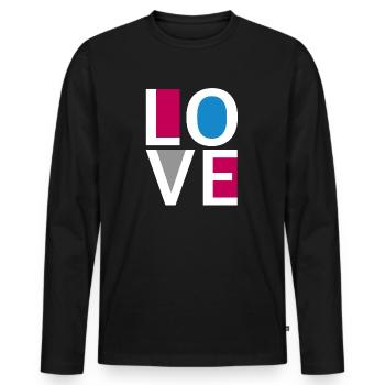 Love | Relationship, Romantic, Valentine's Day - Men's Premium Organic Long Sleeve Shirt - black - Front - Nico (187cm)