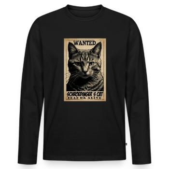 Le chat de Schrödinger - Sciences et études - T-shirt manches longues Premium bio Homme - noir - Devant - Nico (187cm)
