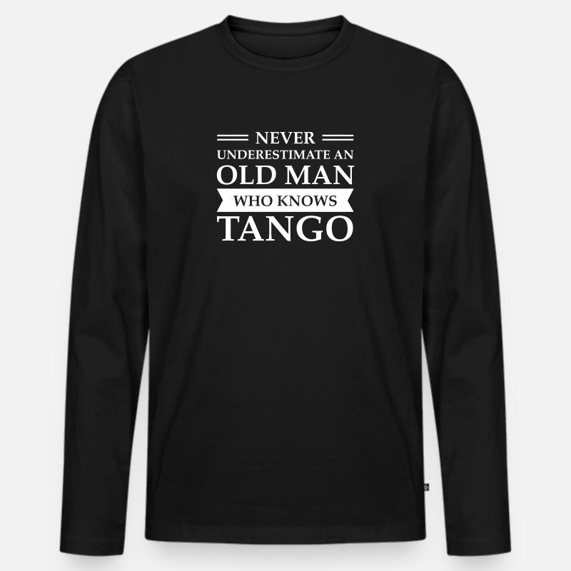 Old Man - Tango - Männer Premium Bio Langarmshirt - Schwarz