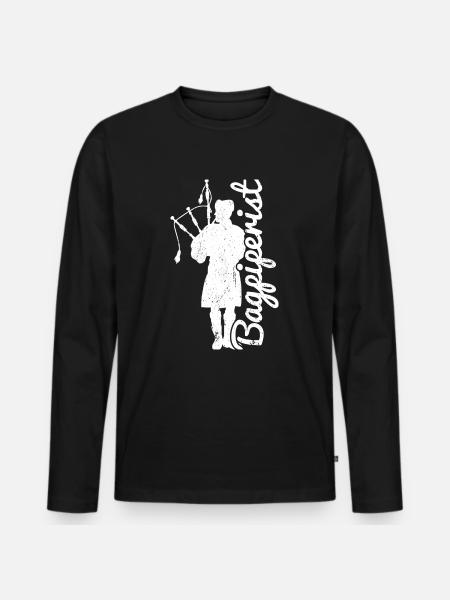 Bagpipe Bagpiper Bagpipes - Men's Premium Organic Long Sleeve Shirt - black