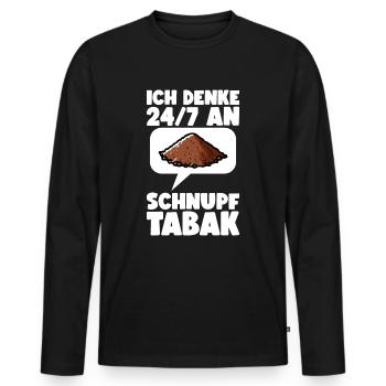 Schnupftabak - Männer Premium Bio Langarmshirt - Schwarz - Vorne - Nico (187cm)