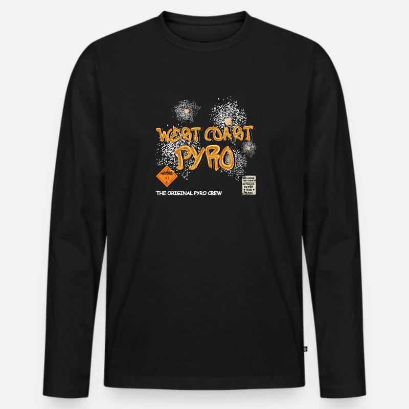 West Coast Pyro - Männer Premium Bio Langarmshirt - Schwarz