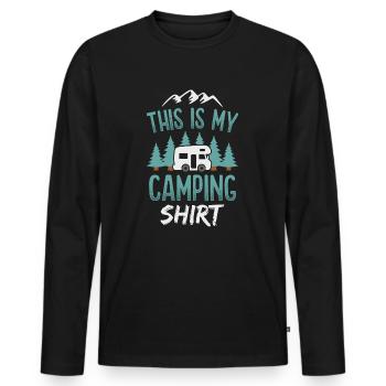 Camping RV Camping-car Caravane Camping-car - T-shirt manches longues Premium bio Homme - noir - Devant - Nico (187cm)