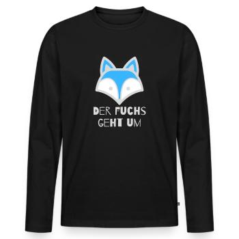 Le renard marche - T-shirt manches longues Premium bio Homme - noir - Devant - Nico (187cm)