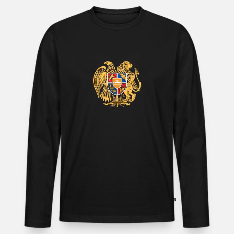Wappen Armeniens - Männer Premium Bio Langarmshirt - Schwarz