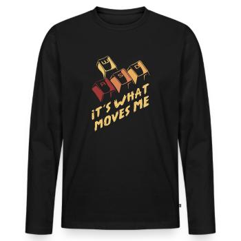Gamer WASD - Cadeau de jeu rétro vintage - T-shirt manches longues Premium bio Homme - noir - Devant - Nico (187cm)