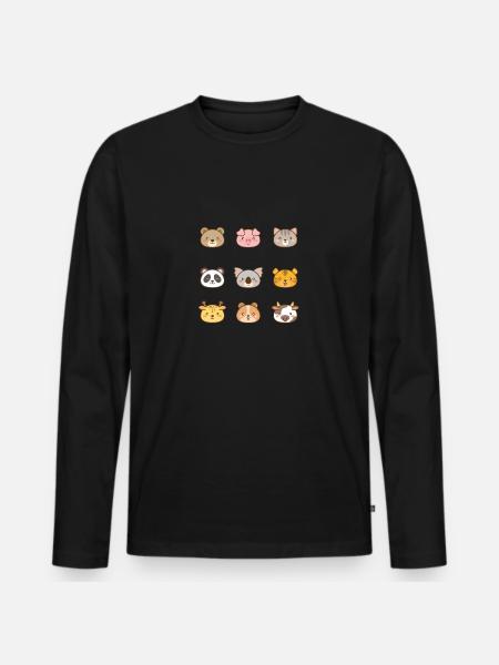 Kawaii klistermærker - Premium økologisk langærmet T-shirt til mænd - sort