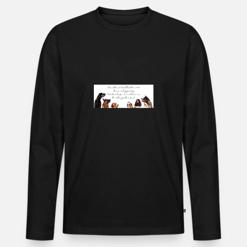 Leben mit Hund - Männer Premium Bio Langarmshirt - Schwarz