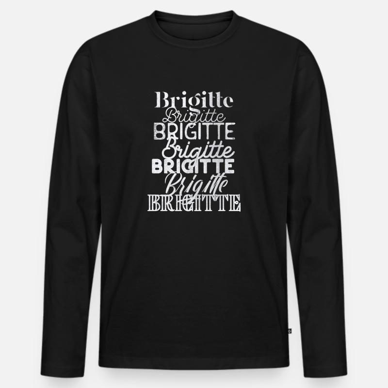 Brigitte - Männer Premium Bio Langarmshirt - Schwarz
