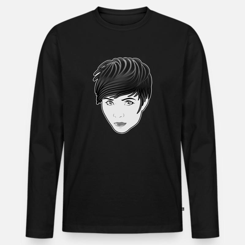 Gothic Woman im Comicstil - Männer Premium Bio Langarmshirt - Schwarz